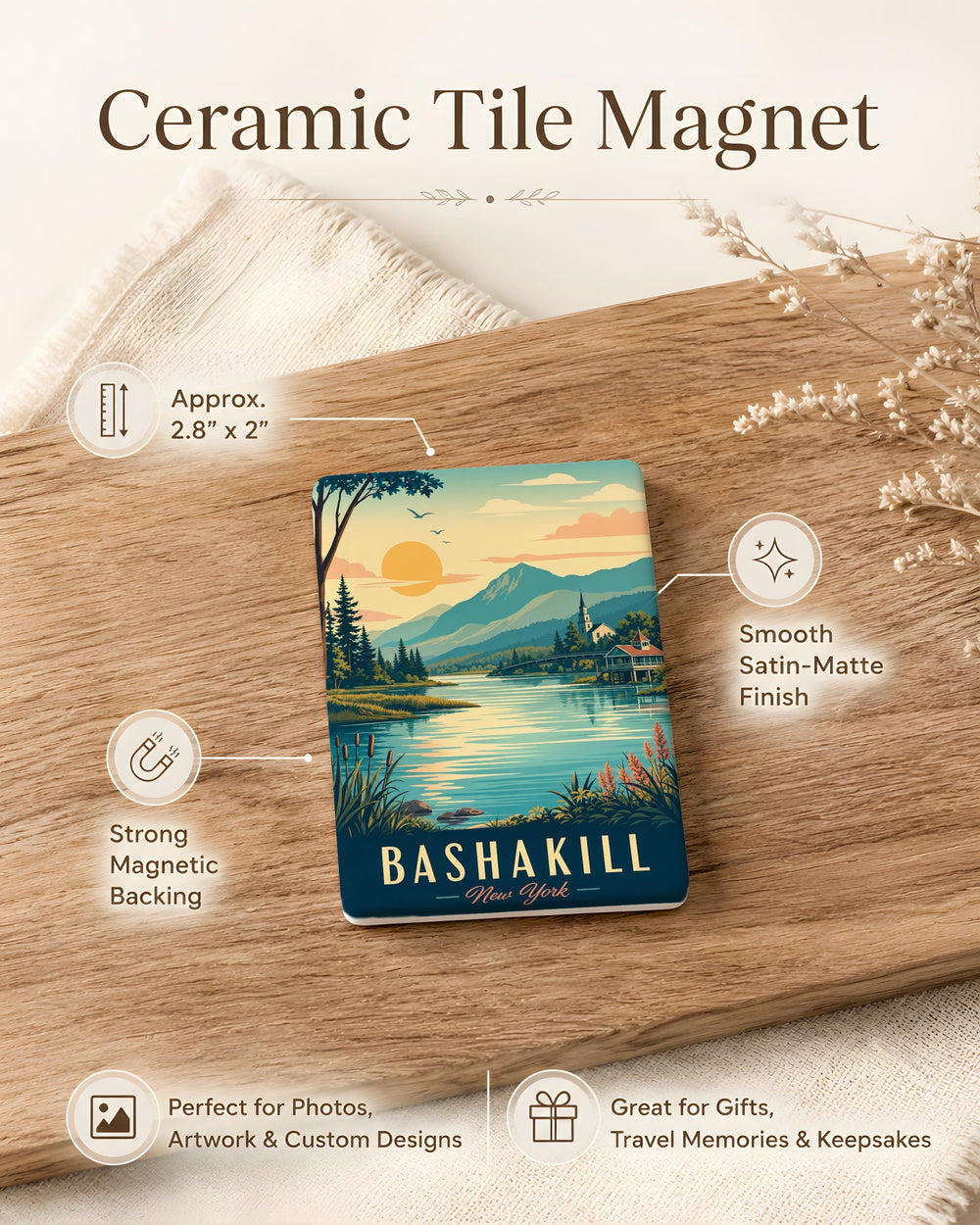 Bashakill Wildlife Fridge Magnet, Bashakill Wetlands Souvenir Magnet, Nature Preserve Gift, New York Outdoor Decor Magnet