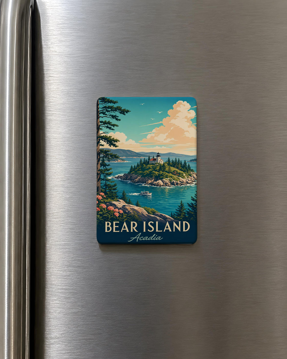 Bear Island Acadia Fridge Magnet, Maine Coastal Island Souvenir Magnet, Acadia National Park Travel Keepsake Magnet