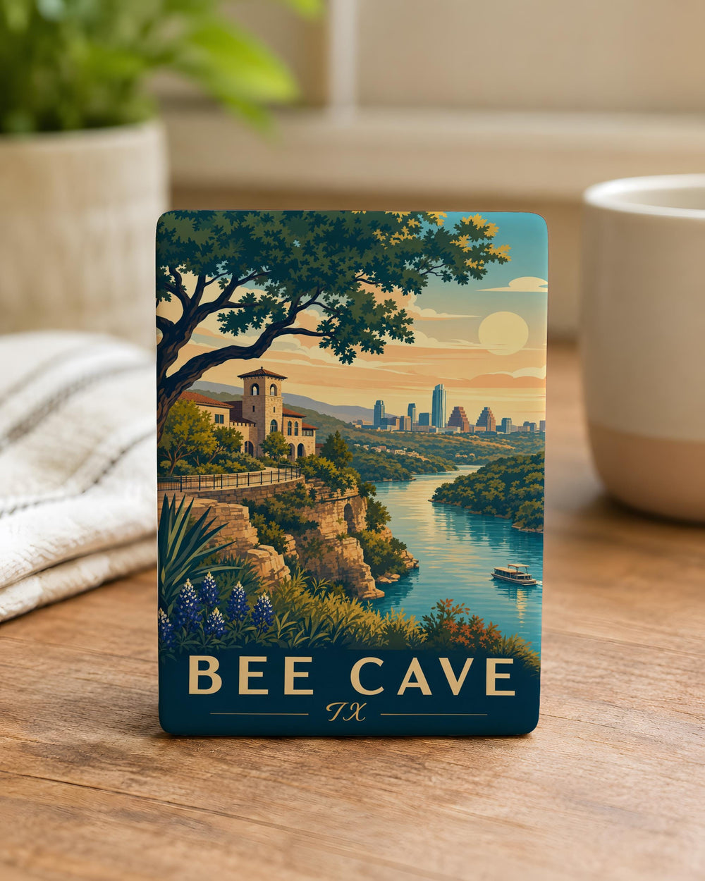 Bee Cave TX Fridge Magnet, Texas Souvenir Magnet, Bee Cave Texas Travel Gift, Hill Country Keepsake Magnet