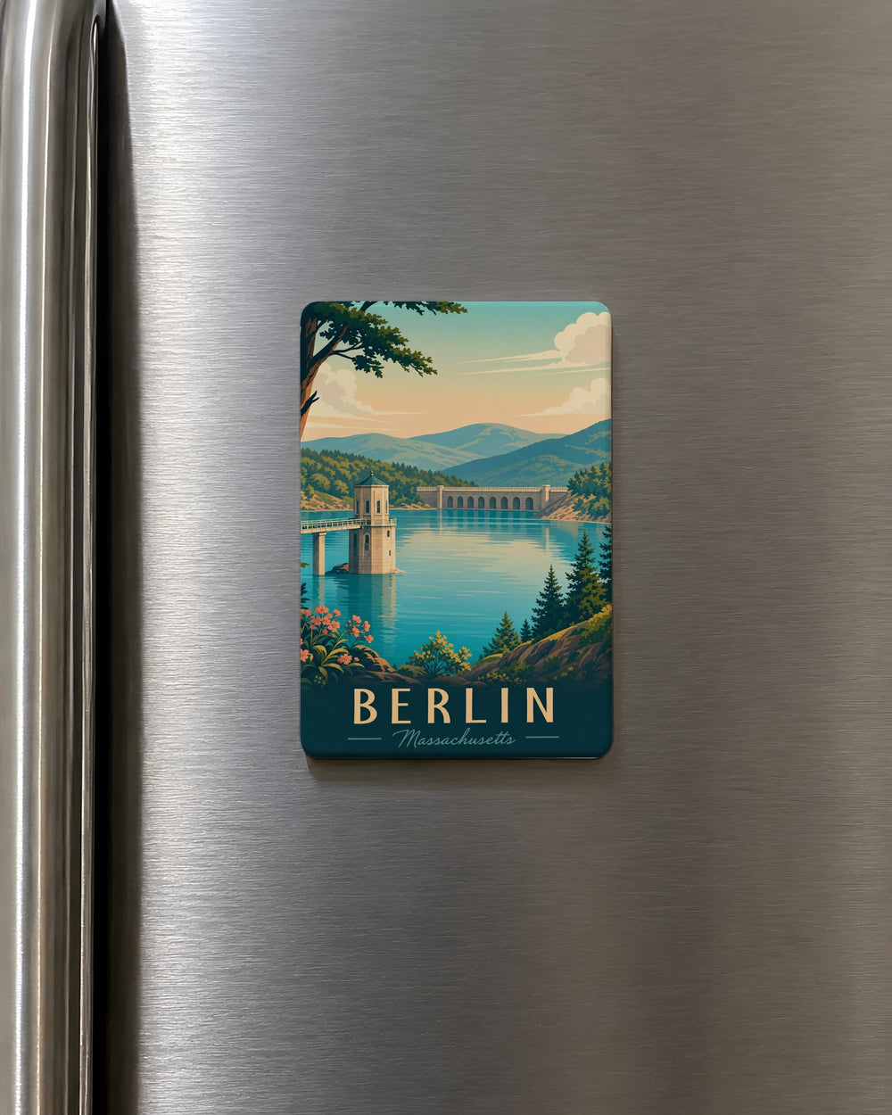 Berlin Reservoir Fridge Magnet, Berlin Landmark Souvenir Magnet, Germany Travel Gift, Cityscape Keepsake Magnet