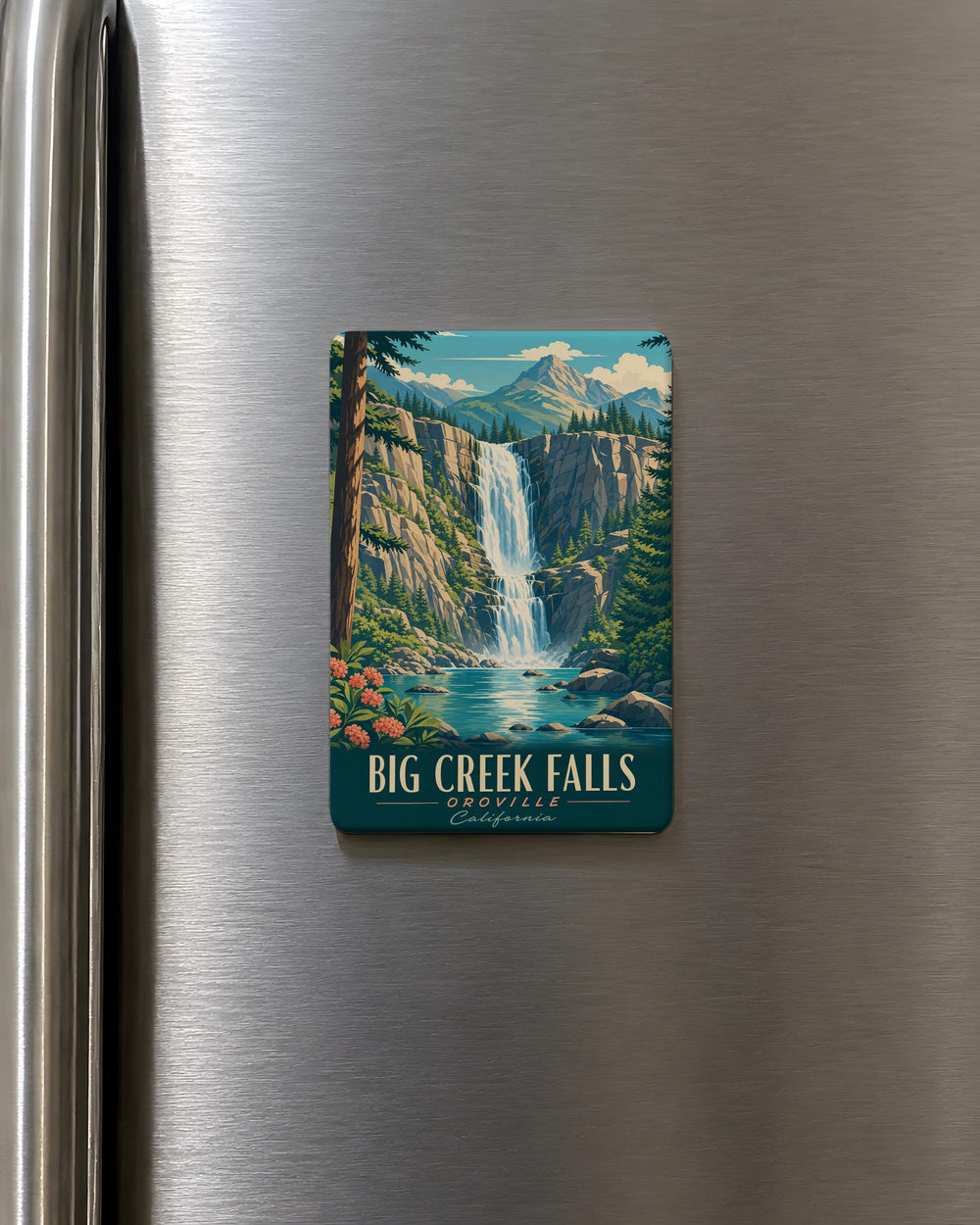 Big Creek Falls Fridge Magnet, Waterfall Nature Souvenir, Scenic Falls Landmark Travel Gift