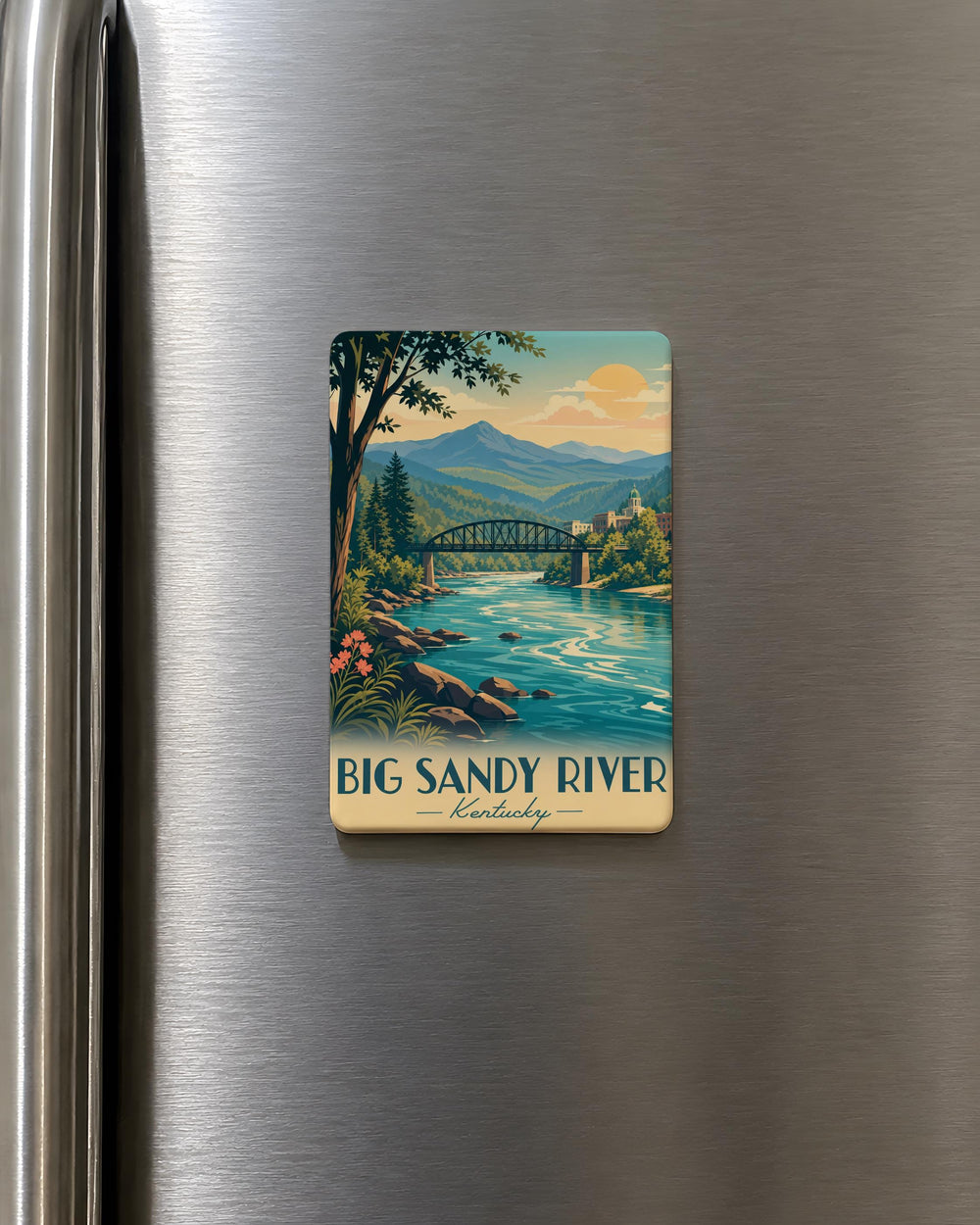 Big Sandy River Fridge Magnet, Big Sandy River Kentucky Souvenir Magnet, River Landscape Travel Keepsake Magnet