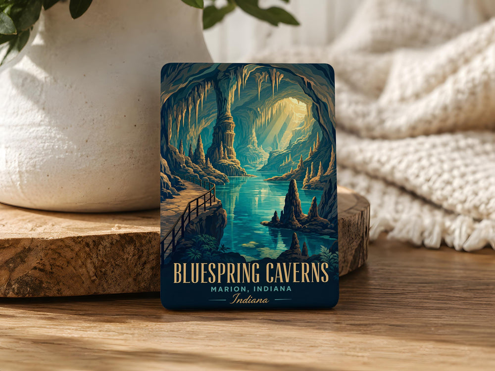 Bluespring Caverns Fridge Magnet, Underground Cave Caverns Souvenir Magnet, Indiana Cave Landmark Travel Keepsake Magnet