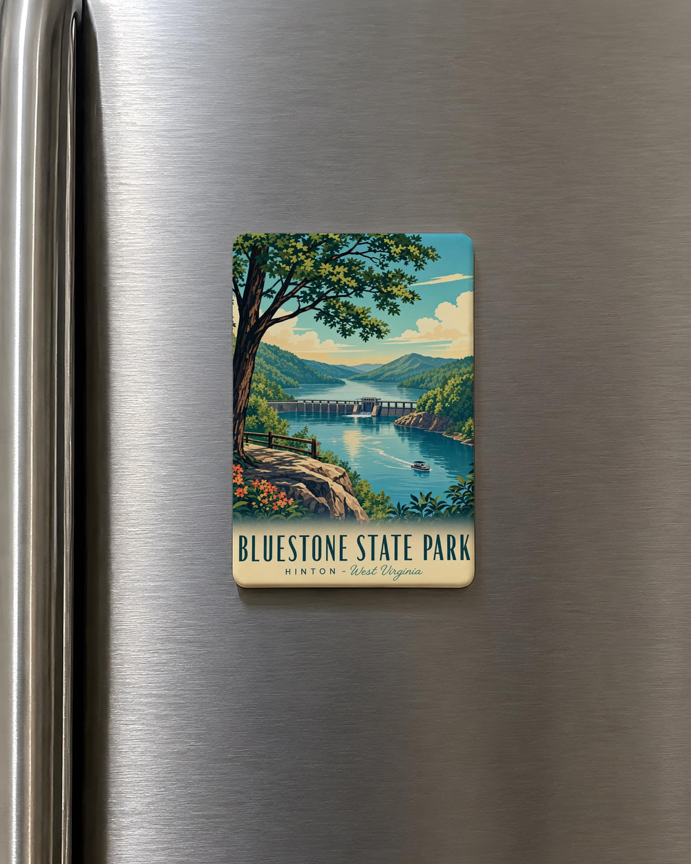 Bluestone State Park Fridge Magnet, West Virginia Travel Souvenir, Outdoor Adventure Keepsake, Camping Hiking Nature Gift