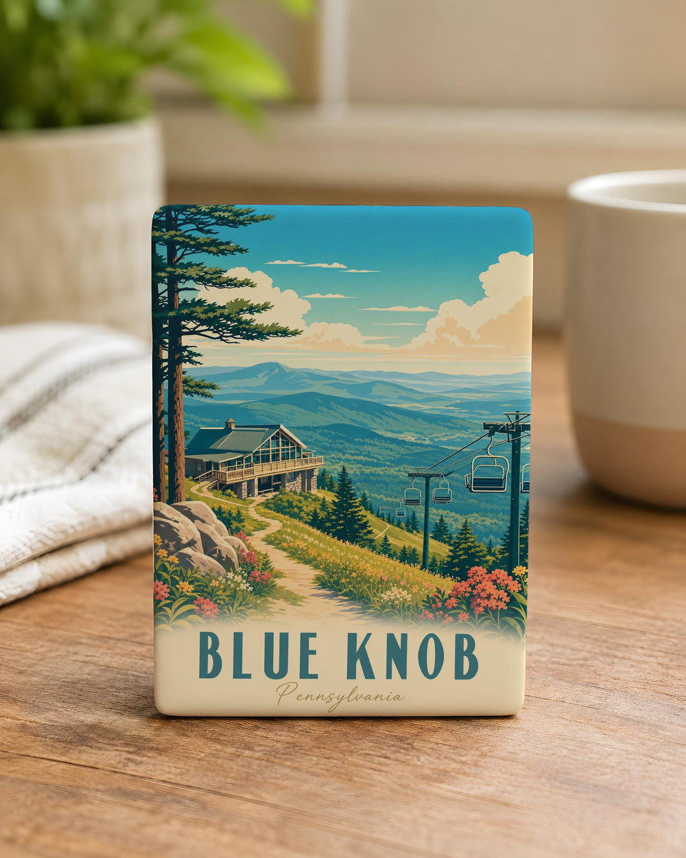 Blue Knob Fridge Magnet, Blue Knob Mountain Souvenir Magnet, Pennsylvania Travel Gift, Outdoor Hiking Keepsake Magnet