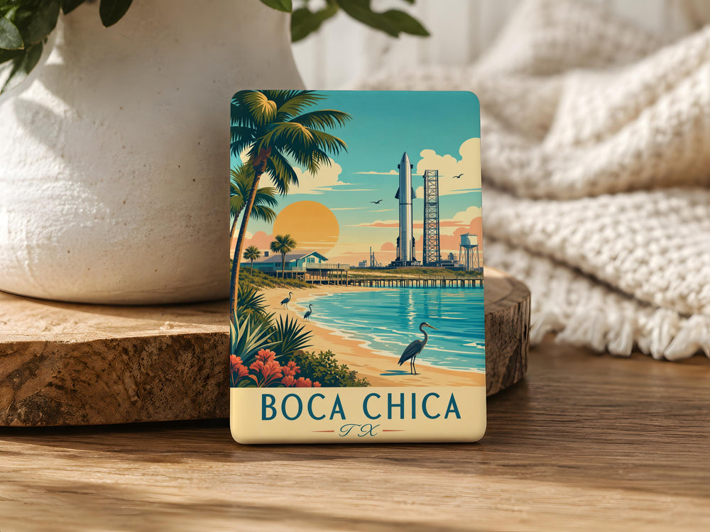 Boca Chica TX Fridge Magnet, Boca Chica Texas Souvenir Magnet, South Texas Coastal Gift, Beach Town Travel Keepsake Magnet