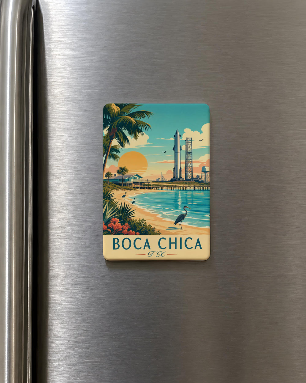 Boca Chica TX Fridge Magnet, Boca Chica Texas Souvenir Magnet, South Texas Coastal Gift, Beach Town Travel Keepsake Magnet