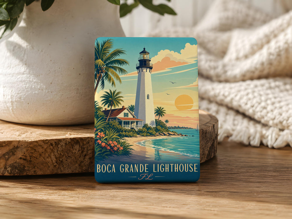 Boca Grande Lighthouse Florida Fridge Magnet, Boca Grande FL Souvenir Magnet, Lighthouse Coastal Travel Gift