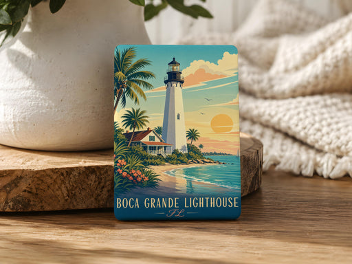 Boca Grande Lighthouse Florida Fridge Magnet, Boca Grande FL Souvenir Magnet, Lighthouse Coastal Travel Gift