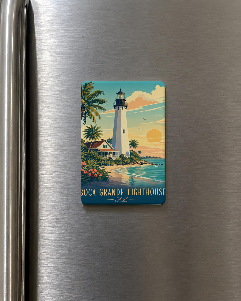 Boca Grande Lighthouse Florida Fridge Magnet, Boca Grande FL Souvenir Magnet, Lighthouse Coastal Travel Gift