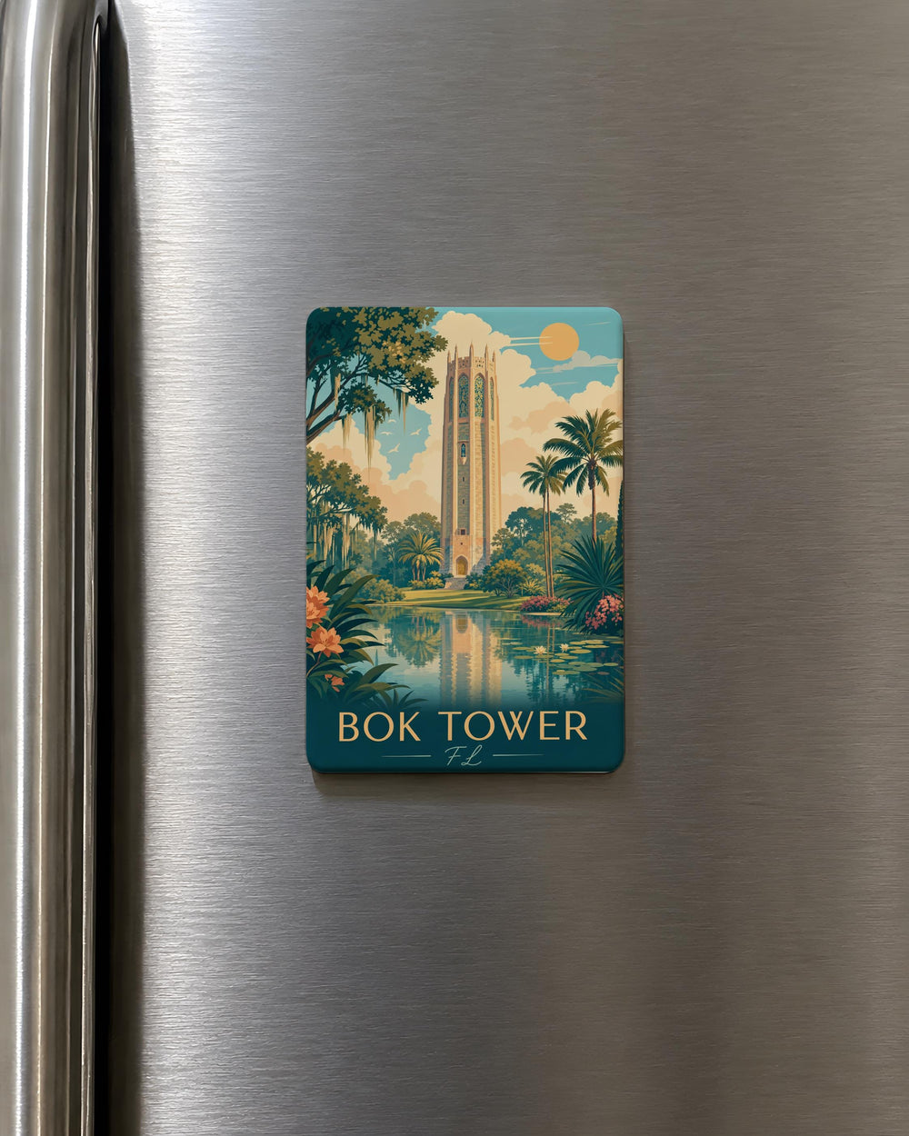 Bok Tower Gardens Florida Fridge Magnet, Singing Tower Landmark Souvenir, Lake Wales FL Travel Keepsake Magnet