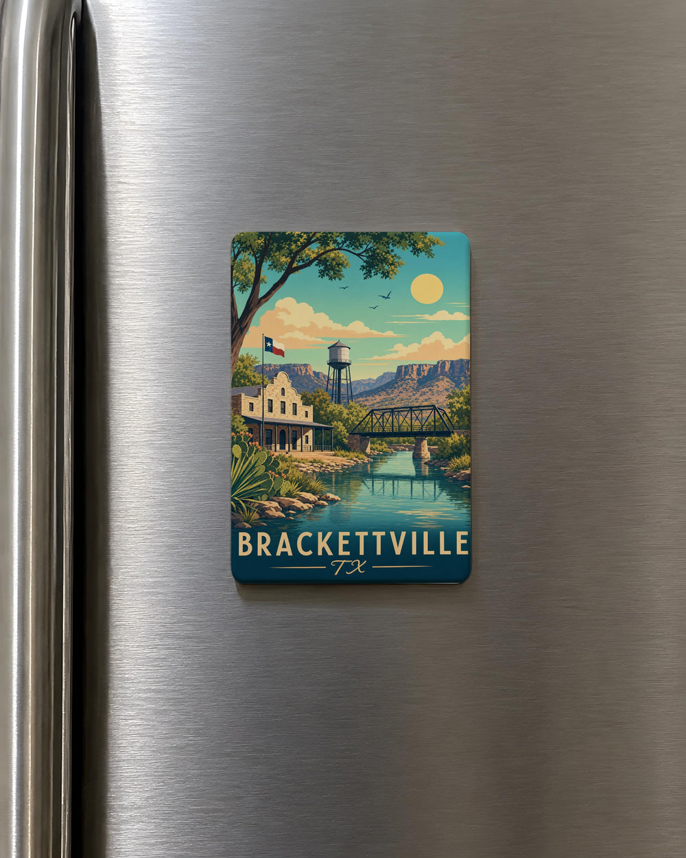 Brackettville TX Fridge Magnet, Brackettville Texas Souvenir Magnet, Kinney County Travel Keepsake Magnet