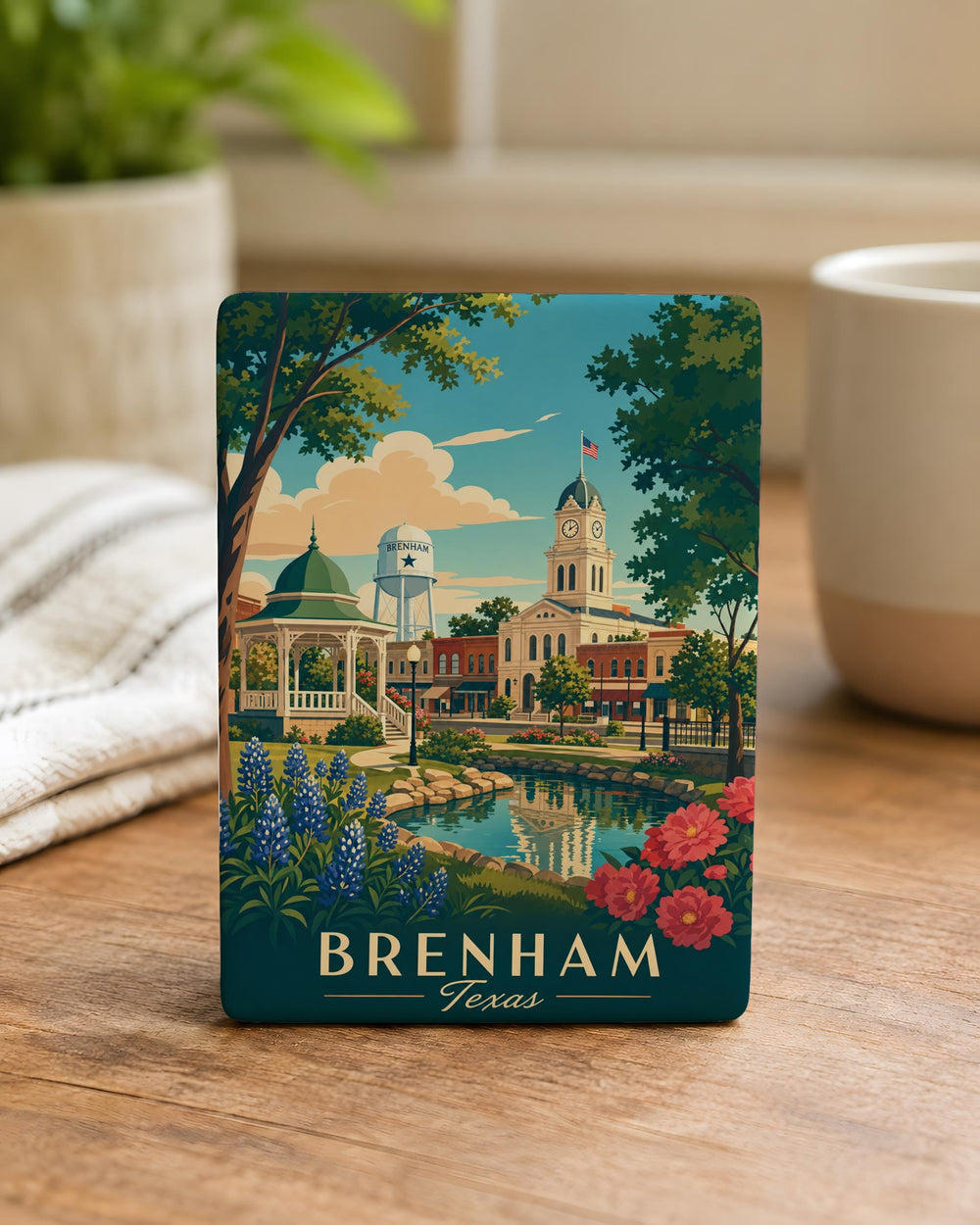 Brenham TX Fridge Magnet, Brenham Texas Souvenir Magnet, Texas Travel Gift, City Landmark Keepsake, Hometown Pride Magnet