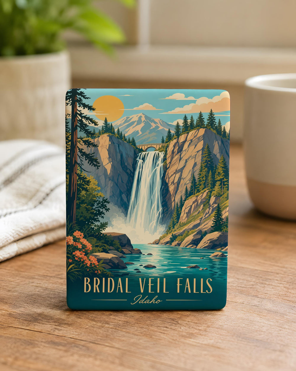 Bridal Veil Falls Idaho Fridge Magnet, Waterfall Souvenir Magnet, Idaho Travel Gift, Scenic Nature Landmark Magnet