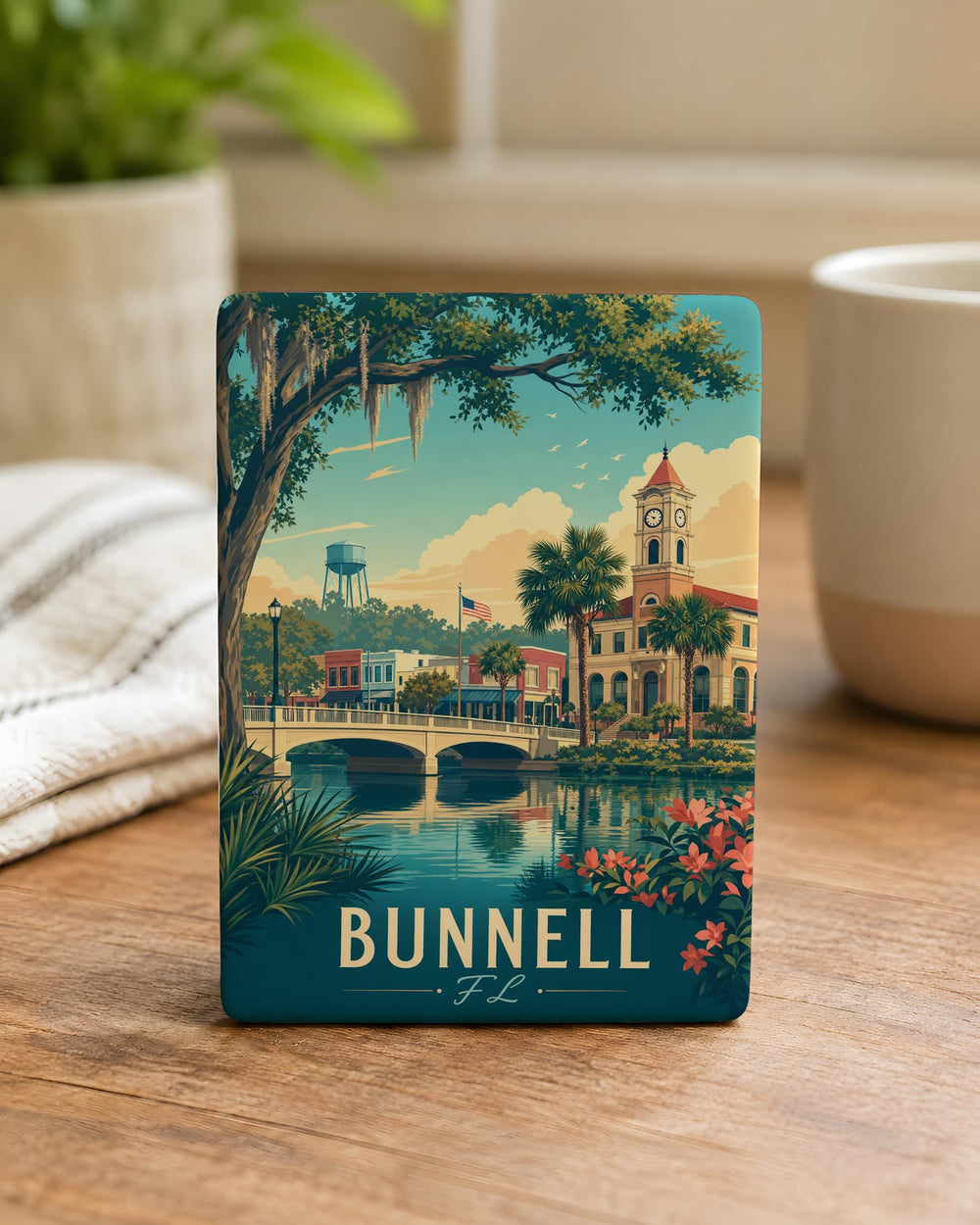 Bunnell Florida Fridge Magnet, Bunnell FL Souvenir Magnet, Flagler County Travel Gift, Florida Home Decor Magnet