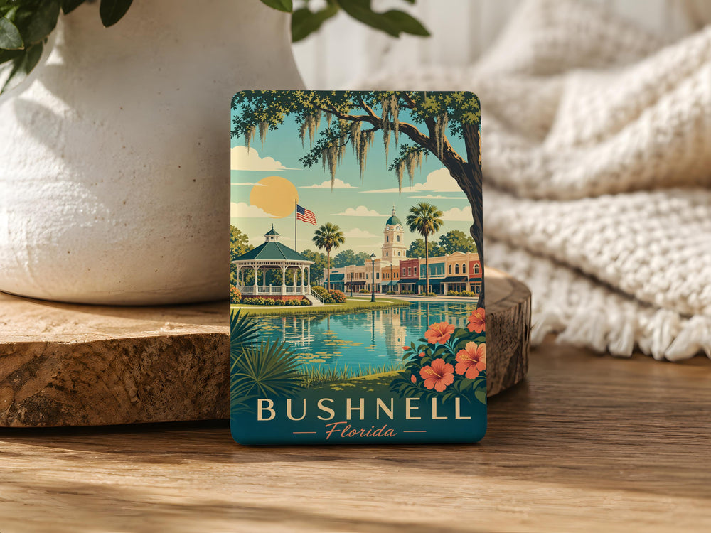 Bushnell FL Fridge Magnet, Bushnell Florida Souvenir Magnet, City Name Travel Keepsake Refrigerator Magnet