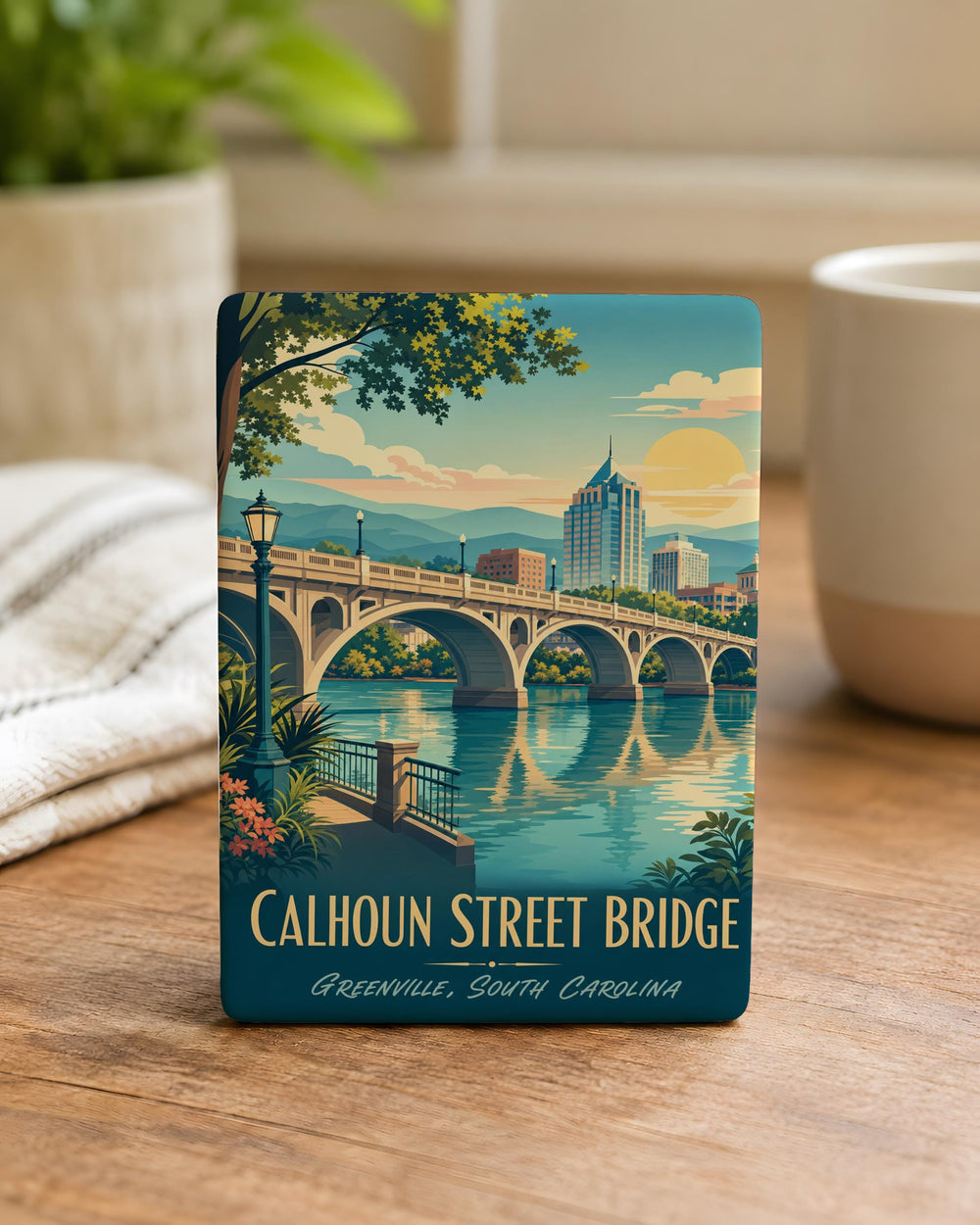 Calhoun Street Bridge Fridge Magnet, Bridge Landmark Souvenir Magnet, Calhoun Street Travel Keepsake Magnet