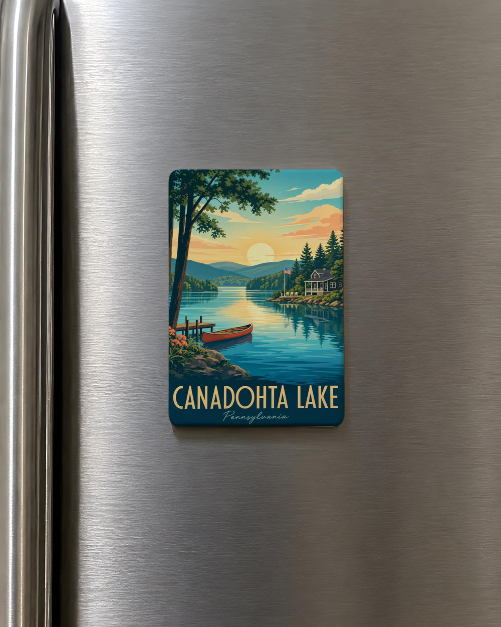 Canadohta Lake Fridge Magnet, Canadohta Lake Pennsylvania Souvenir Magnet, Lake Vacation Keepsake, Outdoor Travel Gift