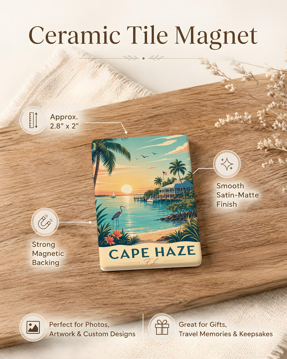 Cape Haze Florida Fridge Magnet, Cape Haze FL Souvenir Magnet, Coastal Town Travel Keepsake, Florida Gulf Coast Gift