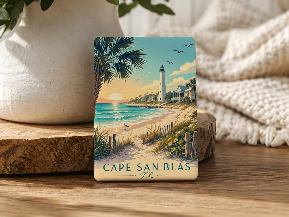 Cape San Blas Florida Fridge Magnet, Coastal Town Souvenir Magnet, Gulf Coast Beach Vacation Travel Keepsake Gift