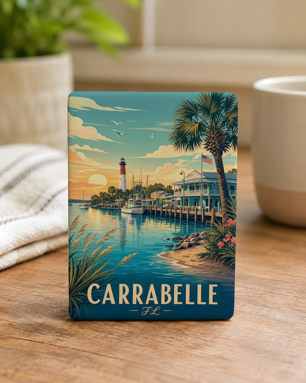 Carrabelle FL Fridge Magnet, Carrabelle Florida Souvenir Magnet, Coastal Gulf Beach Town Travel Gift, Vacation Keepsake Magnet