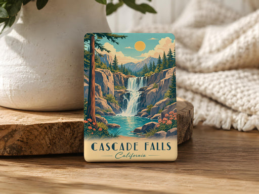 Cascade Falls California Fridge Magnet, Waterfall Nature Souvenir, Sierra Nevada Travel Gift, Hiking Adventure Keepsake