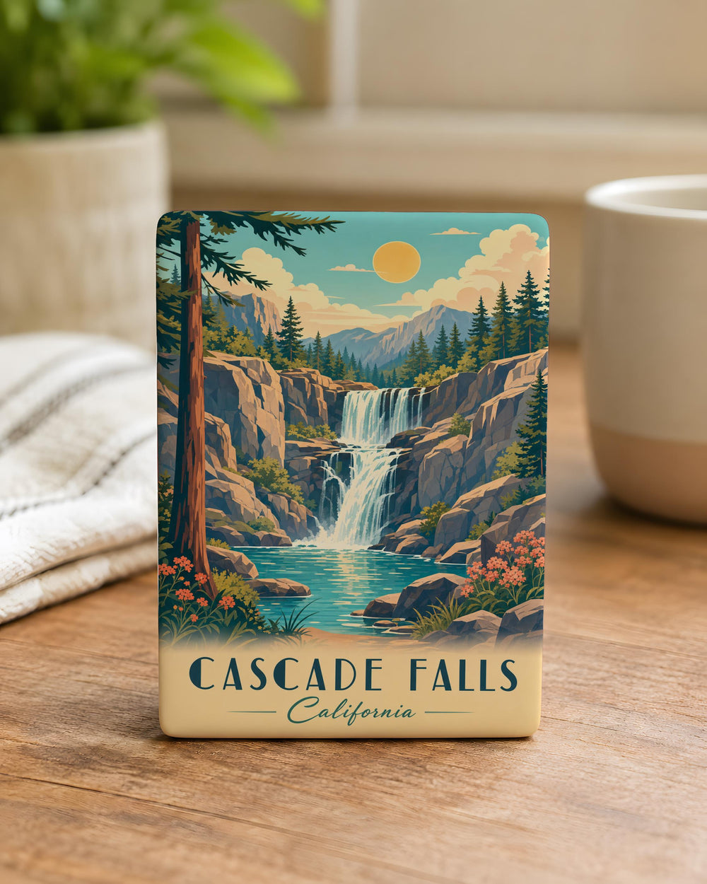 Cascade Falls California Fridge Magnet, Waterfall Nature Souvenir, Sierra Nevada Travel Gift, Hiking Adventure Keepsake