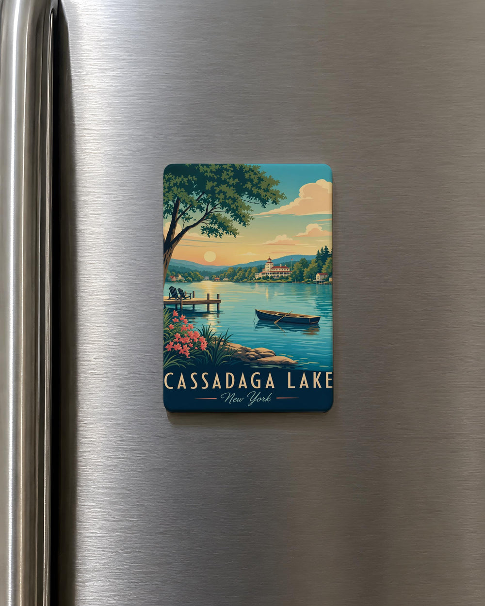 Cassadaga Lake Fridge Magnet, Cassadaga Lake New York Souvenir Magnet, Lakeside Landmark Travel Keepsake Magnet