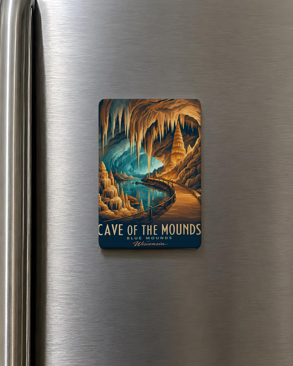 Cave of the Mounds Fridge Magnet, Wisconsin Cave Landmark Souvenir Magnet, Cave Entrance Travel Keepsake Magnet