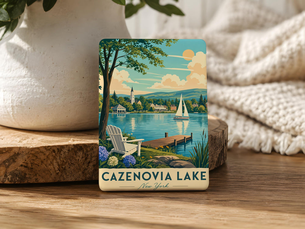 Cazenovia Lake Fridge Magnet, Cazenovia NY Souvenir Magnet, Upstate New York Lake Gift, Lakeside Travel Keepsake