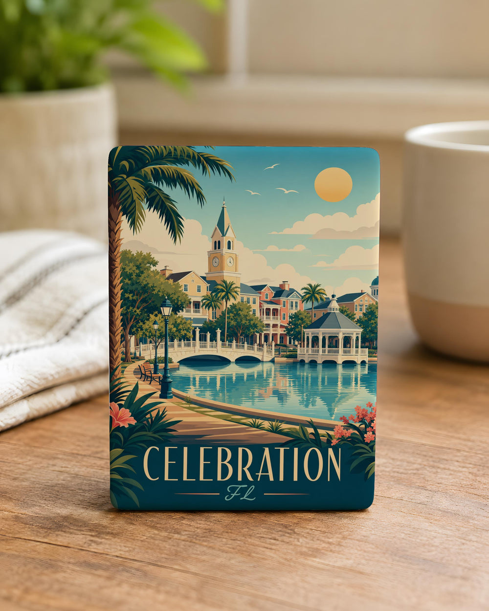 Florida Celebration Fridge Magnet, Celebration FL Souvenir Magnet, Travel Keepsake, Vacation Memory, Florida Town Gift