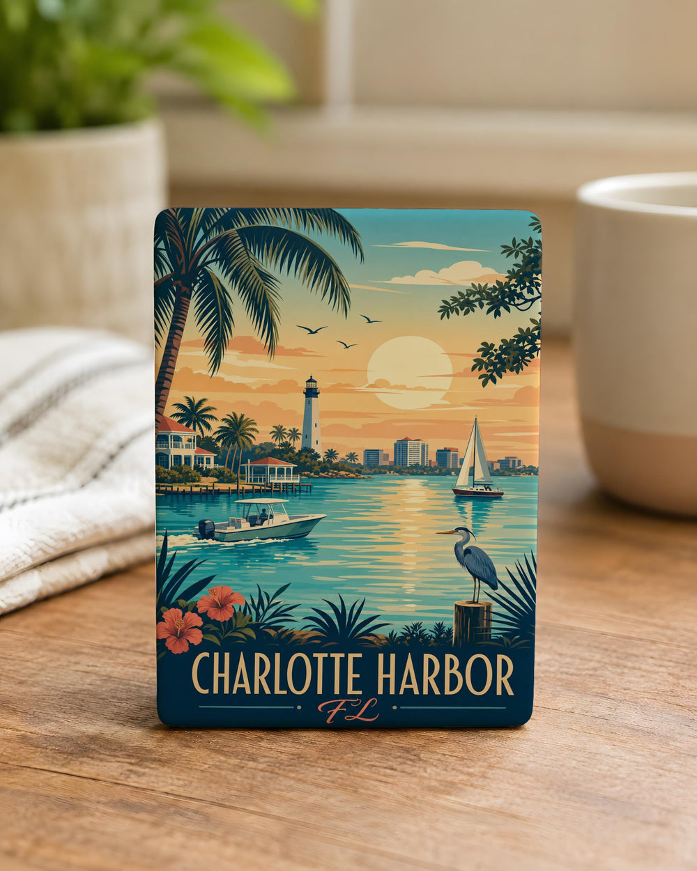 Charlotte Harbor Florida Fridge Magnet, Charlotte Harbor FL Souvenir Magnet, Coastal Harbor Travel Gift, Waterfront Keepsake Magnet
