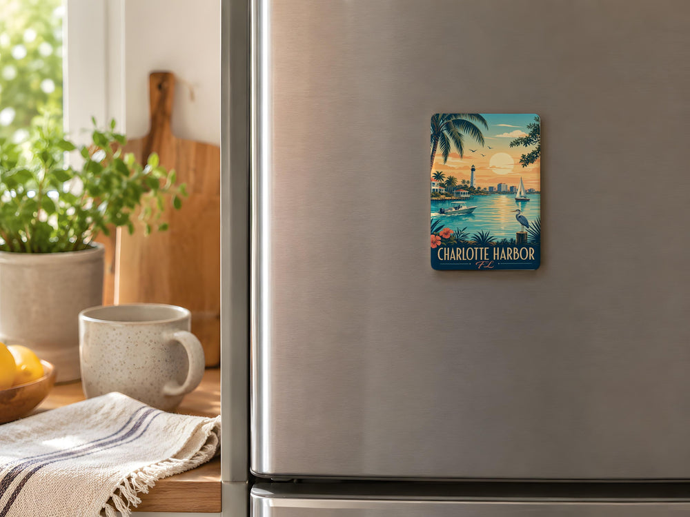 Charlotte Harbor Florida Fridge Magnet, Charlotte Harbor FL Souvenir Magnet, Coastal Harbor Travel Gift, Waterfront Keepsake Magnet