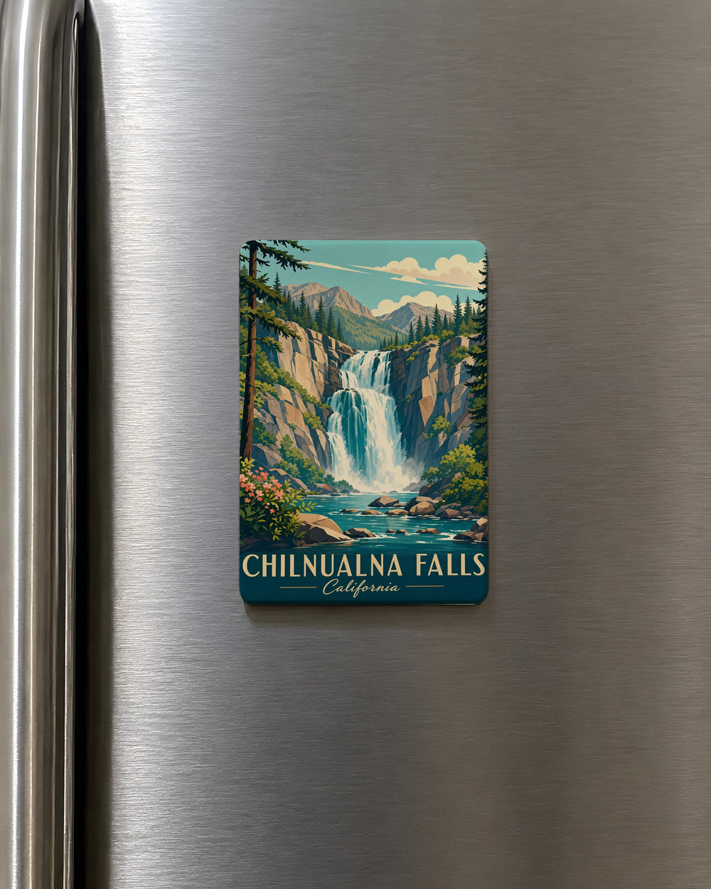 Chilnualna Falls Fridge Magnet, Yosemite National Park Waterfall Souvenir Magnet, California Travel Keepsake Magnet