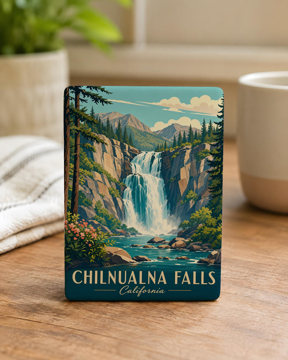 Chilnualna Falls Fridge Magnet, Yosemite National Park Waterfall Souvenir Magnet, California Travel Keepsake Magnet