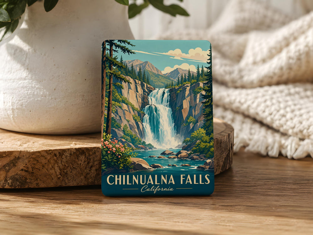 Chilnualna Falls Fridge Magnet, Yosemite National Park Waterfall Souvenir Magnet, California Travel Keepsake Magnet