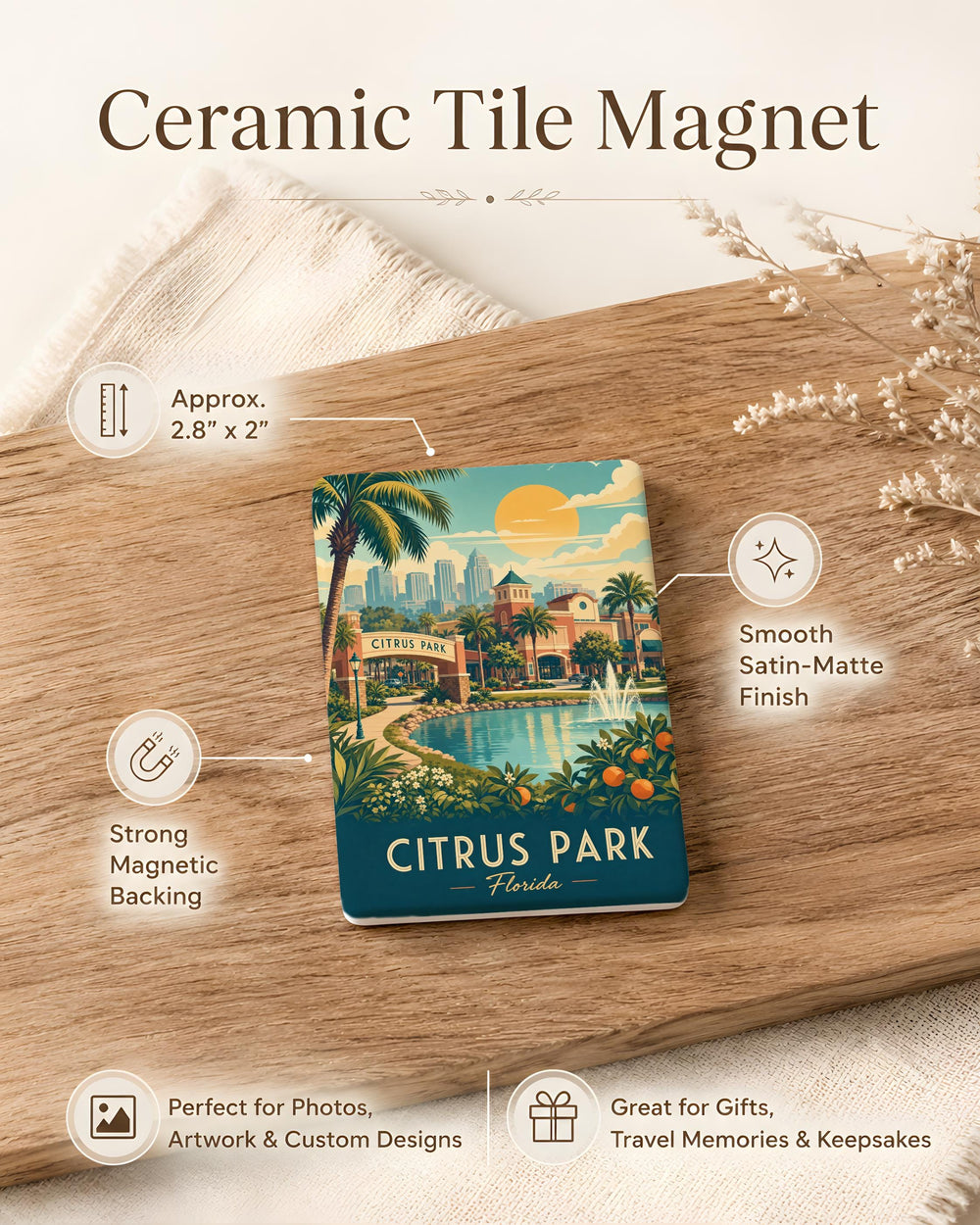 Citrus Park Florida Fridge Magnet, Citrus Park FL Souvenir Magnet, Tampa Bay Area Travel Keepsake Magnet
