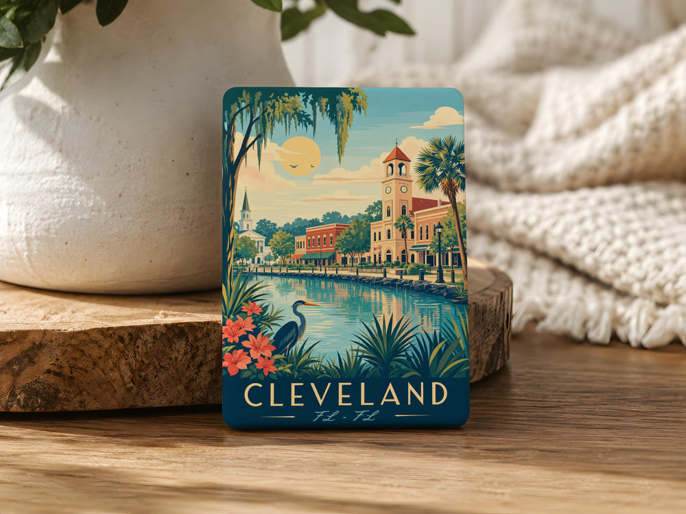 Cleveland Florida Fridge Magnet, Cleveland FL Souvenir Magnet, Florida Travel Gift, City Name Magnet, Refrigerator Magnet
