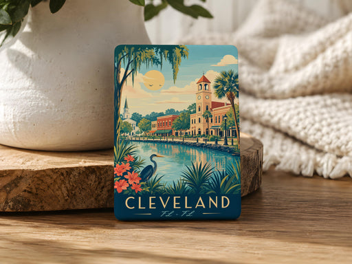 Cleveland Florida Fridge Magnet, Cleveland FL Souvenir Magnet, Florida Travel Gift, City Name Magnet, Refrigerator Magnet