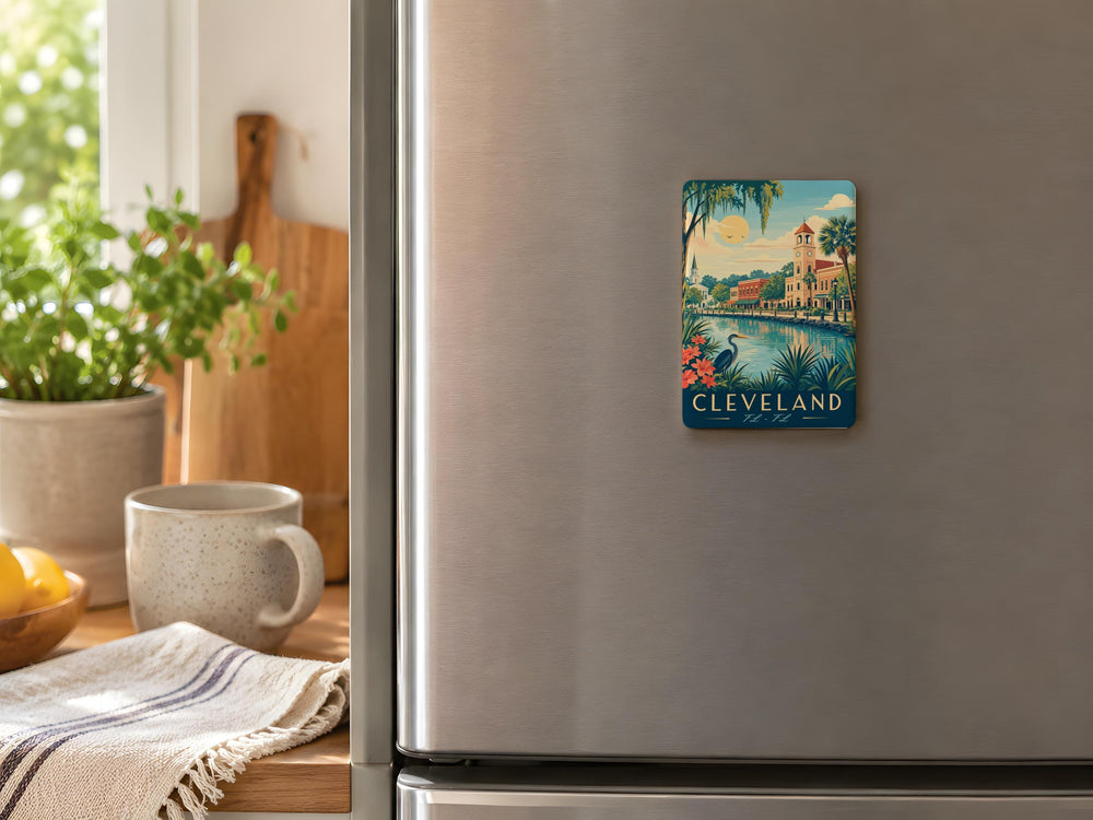 Cleveland Florida Fridge Magnet, Cleveland FL Souvenir Magnet, Florida Travel Gift, City Name Magnet, Refrigerator Magnet