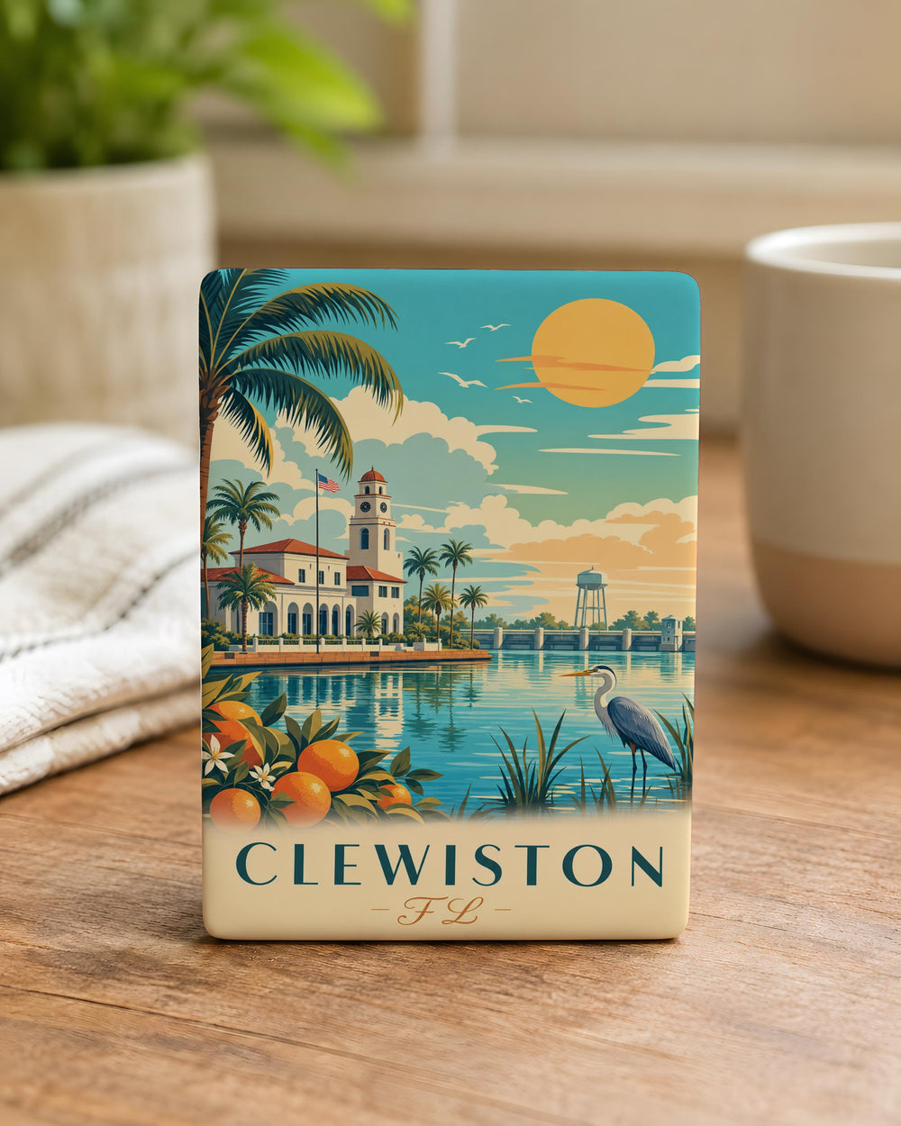 Clewiston FL Fridge Magnet, Clewiston Florida Souvenir Magnet, Lake Okeechobee Travel Keepsake Gift