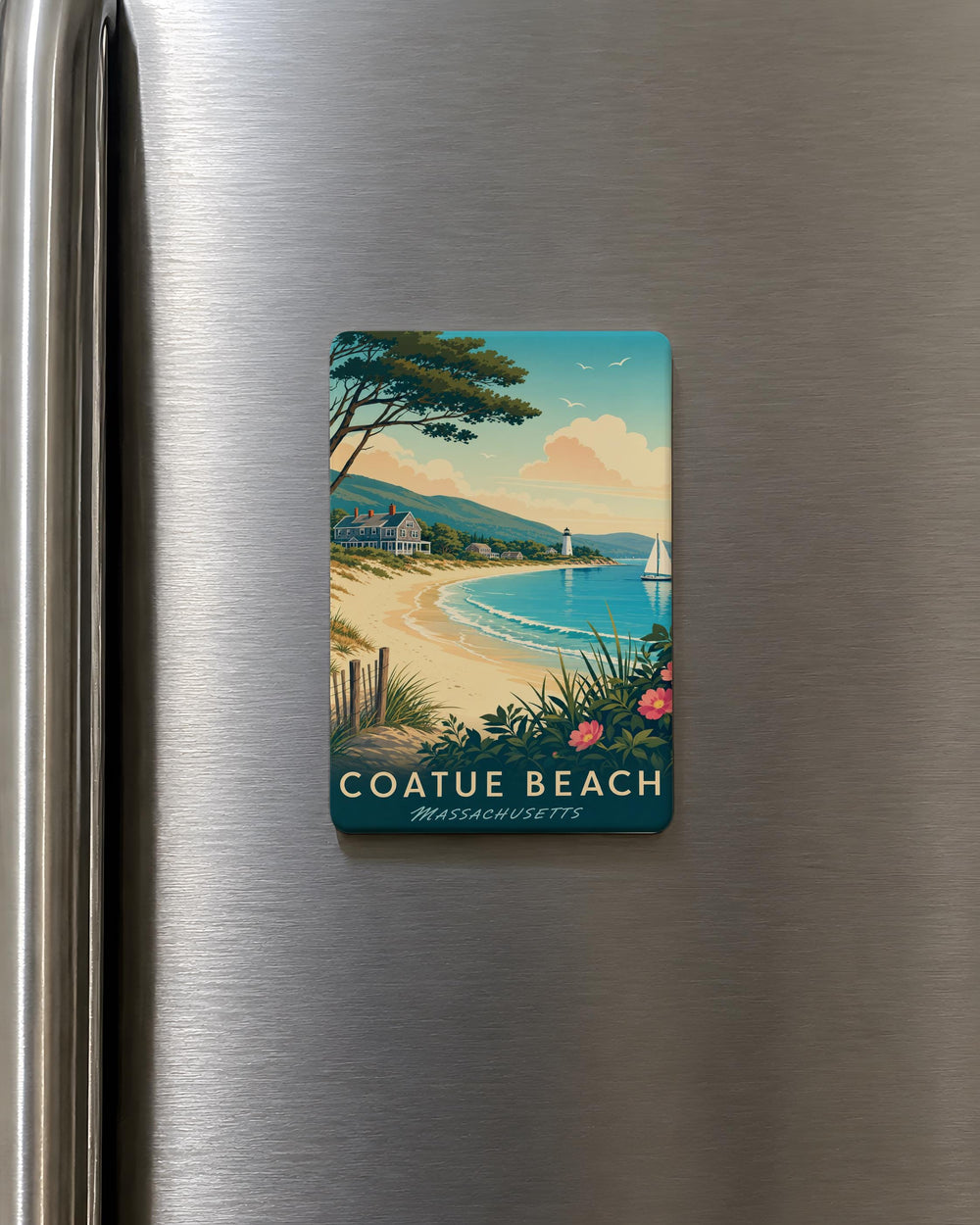 Coatue Beach Fridge Magnet, Nantucket Coastal Souvenir, Beach Lover Gift, Seaside Vacation Keepsake