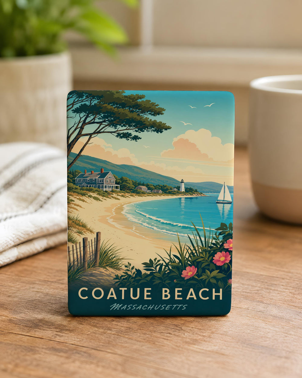 Coatue Beach Fridge Magnet, Nantucket Coastal Souvenir, Beach Lover Gift, Seaside Vacation Keepsake