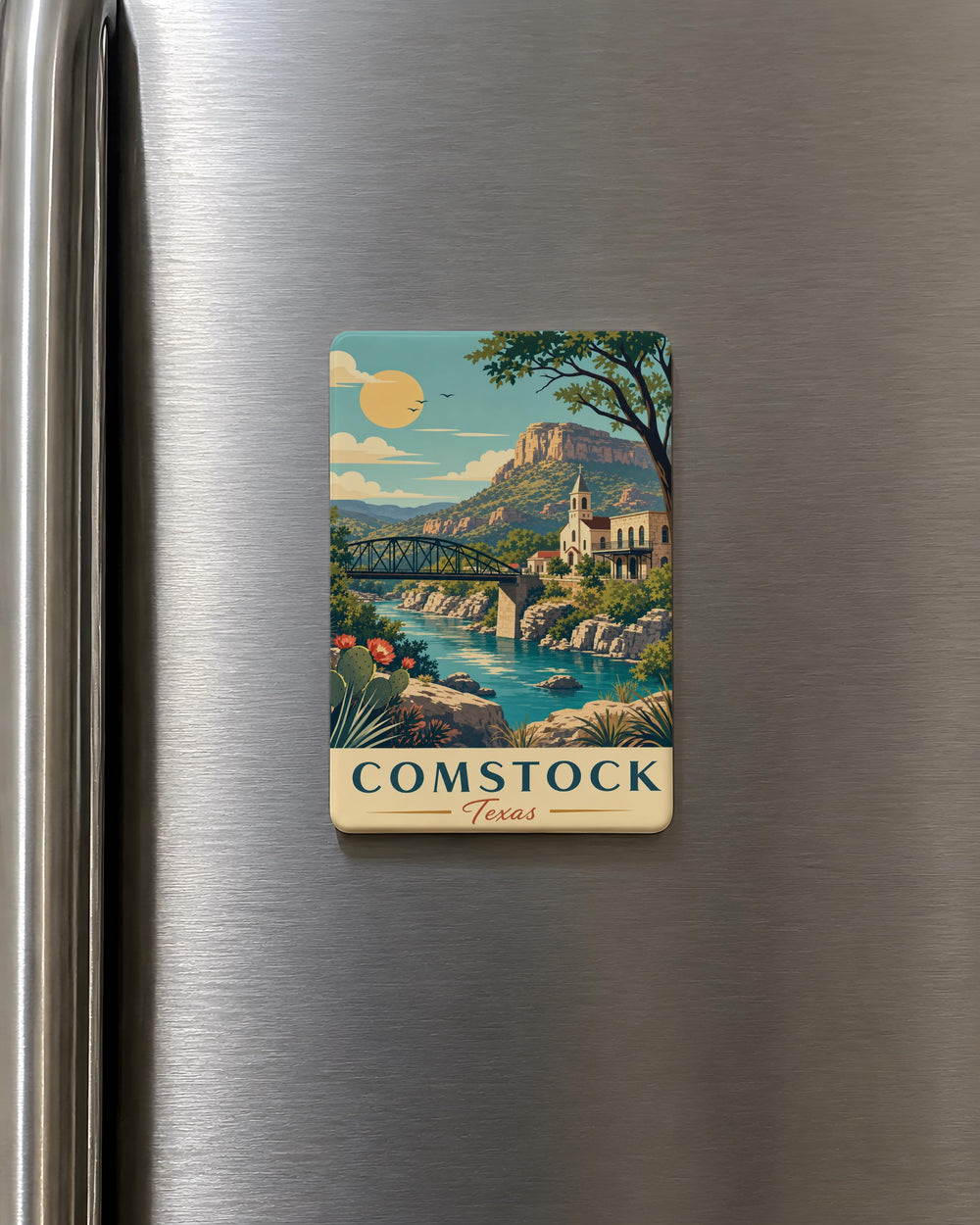 Comstock TX Fridge Magnet, Comstock Texas Souvenir Magnet, Comstock TX Travel Gift, Texas Town Keepsake Magnet