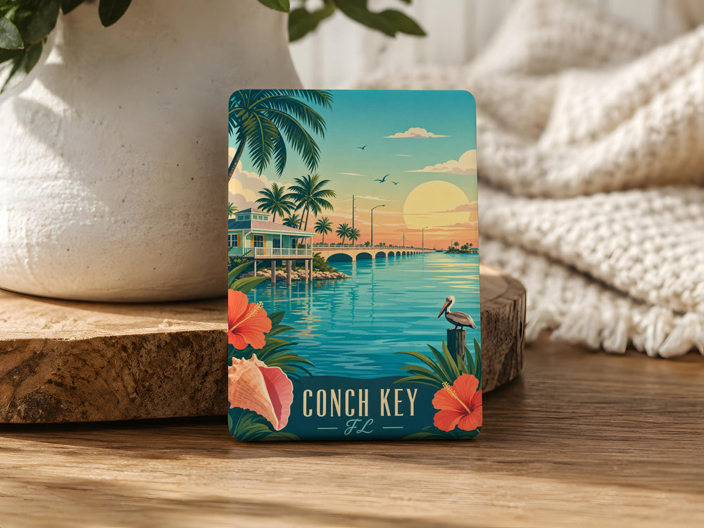 Conch Key Florida Fridge Magnet, Florida Keys Souvenir Magnet, Coastal Island Travel Keepsake, Conch Key FL Gift