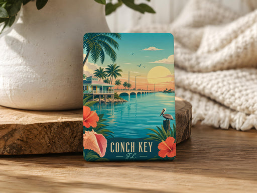 Conch Key Florida Fridge Magnet, Florida Keys Souvenir Magnet, Coastal Island Travel Keepsake, Conch Key FL Gift