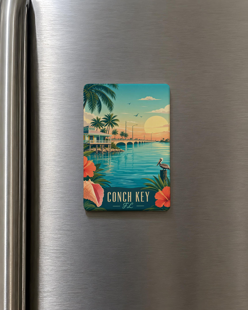 Conch Key Florida Fridge Magnet, Florida Keys Souvenir Magnet, Coastal Island Travel Keepsake, Conch Key FL Gift