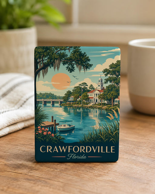 Crawfordville FL Fridge Magnet, Crawfordville Florida Souvenir Magnet, Wakulla County Travel Gift Magnet