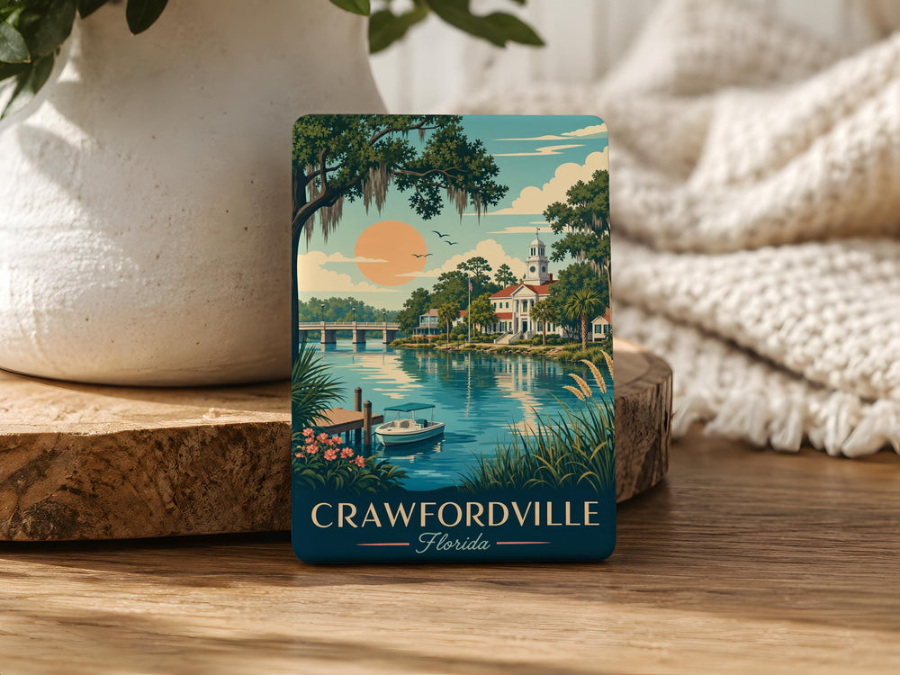 Crawfordville FL Fridge Magnet, Crawfordville Florida Souvenir Magnet, Wakulla County Travel Gift Magnet