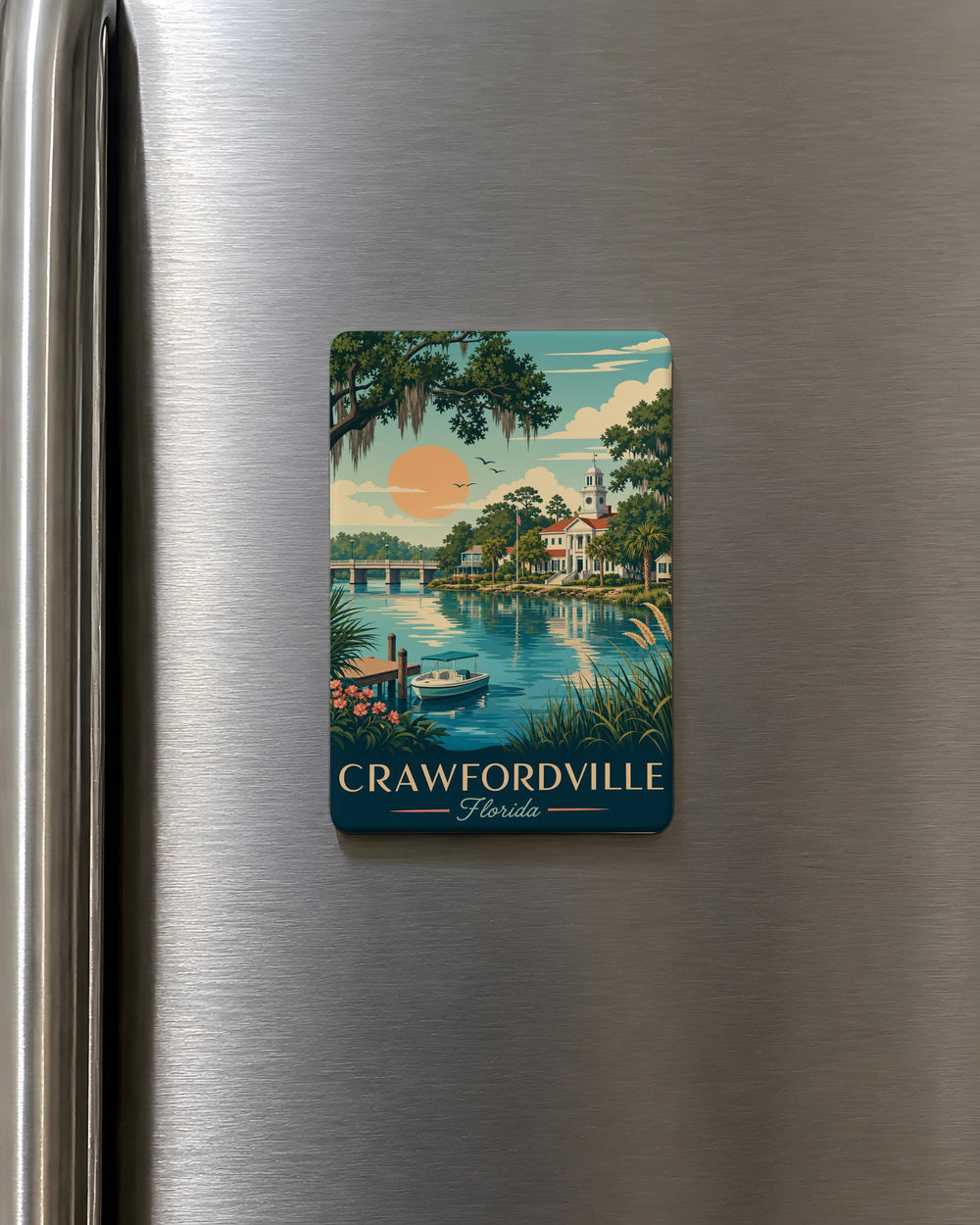 Crawfordville FL Fridge Magnet, Crawfordville Florida Souvenir Magnet, Wakulla County Travel Gift Magnet